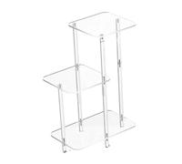 Ioensy Table D'appoint en Acrylique avec Rehausseurs, Montage Facile, Organisateur, Table de Chevet à 3 Niveaux pour Salle de Bain, Bureau, C, CarrÉ