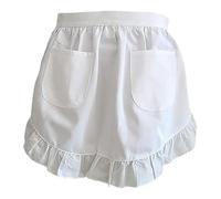 Ioensy Tablier de Taille, Tablier de Serveur, élégant avec Poches, Tablier de Serveuse, Demi-tablier Court pour La Cuisine, La Préparation Du Repas et Le, blanc
