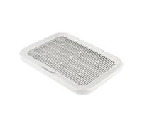 Ioensy Tapis de Litière pour Chat pour Maison de Toilette Tapis de Sol Collecteur Imperméable avec Conception Innovante à Deux Niveaux Adapté pour Un, Gris