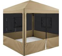 Ioensy Tente Ventilée Extérieure Paroi Latérale Paravent Enceinte Entrée Zippée en Oxford et Maille Offrant Aération et Vue Panoramique Adaptée aux Repas Détente Loisirs Extérieurs Camping, Kaki