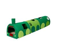 Ioensy Tunnel pour Chat Train Nostalgique Tunnel Maison Abri Espace Privé pour Cachette et Amusement Structure Ferroviaire Modulable Protection Adapté aux Chats Joueurs Maison, Vitrine Train Vert
