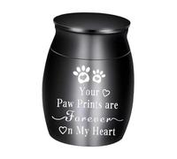 Ioensy Urne Funéraire pour Animaux de Compagnie, Petite Urne Funéraire pour Chat, Urne Souvenir pour Lapins, Petits Animaux, Chiot, Noir