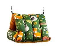 Ioensy Warm Bird House Hamac Lit de Sommeil pour Petit et Moyen Perroquet, Bleu Large