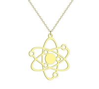 IOETSEUT Collier pour Homme, à la Mode et personnalisé Atome de Carbone Pendentif Collier pour Femmes Physique Science Bijoux Vintage Collier Cadeau Bijoux Cadeau