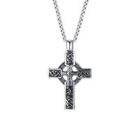 IOETSEUT Collier pour Homme, Bijoux à la Mode et personnalisés Croix Irlandaise à la Mode Nœud Celtique Pendentif Collier pour Hommes Rétro Style Ethnique Bijoux amulette Porte-Bonheur