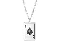 IOETSEUT Colliers et Bijoux pour Dames Nouveau Poker Card Spade Ace Spade Pendentif Chaîne Collier pour Hommes Femmes Bijoux Hip Hop Bijoux Cadeaux