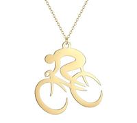 IOETSEUT Colliers pour Hommes Gothique Vélo Collier Vélo Pendentif Cycliste Collier délicat Cadeau de Voyage Vélo Amant Cadeau pour Les Femmes Hommes Le Cadeau