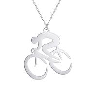 IOETSEUT Colliers pour Hommes Gothique Vélo Collier Vélo Pendentif Cycliste Collier délicat Voyage Cadeau Vélo Amant Cadeau pour Femmes Hommes Le Cadeau