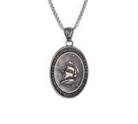 IOETSEUT Hommes Collier personnalisé Rétro Gothique Pirate Bateau Voile Médaille Pendentif Collier Homme Mode Punk Party Bijoux Accessoires Cadeau Cadeau