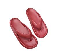 IOEUIWP Classy Flip-Flops, Summer For Beach Couples, Thick-Soled Outer Wear Sandals, Bathroom Bathing Non-Slip Slippers Pour l'intérieur et l'extérieur(Burgundy,38-39)