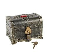 IOEUIWP Coffre au trésor décoratif Multifonction, boîte aventureuse for garçons et Filles, Prix Pratiques for Enfants pour Ranger Les Bijoux et Les Ornements(Bronze)