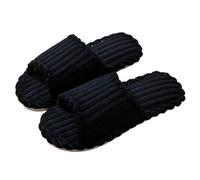 IOEUIWP Couple Open Toe Slippers Men Women Indoor Anti Slip Breathable Silent Bedroom Home Shoes Autumn Winter Spring Pour l'intérieur et l'extérieur(Black,36-37)