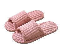 IOEUIWP Couple Open Toe Slippers Men Women Indoor Anti Slip Breathable Silent Bedroom Home Shoes Autumn Winter Spring Pour l'intérieur et l'extérieur(Pink,36-37)