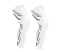 IOEUIWP Genouillères, coussinets anti-collision et mollets, Protection des manches de jambe à Compression cuisses for jeunes adultes, course Football, 2 pièces pour Sport Course Jogging(White-2pcs,L)