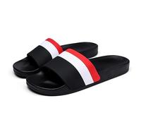 IOEUIWP Men Striped Sandals Soft Comfortable Non-Slip Slippers Indoor Outdoor Women Beach Shoes Quick-Dry EVA Platform Light Pour l'intérieur et l'extérieur(Black,44)