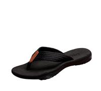 IOEUIWP Men's Flip-Flops Waterproof Non-Slip Soft Sole Comfortable Slip-On Sandals Pour l'intérieur et l'extérieur(Black,40)