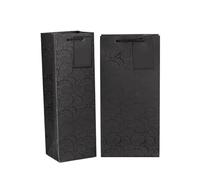 IOEUIWP Sac à Main for vin Rouge, Noir, estampage Chaud, Carton épais, Simple, Double, Bouteilles de Champagne, Sacs d'emballage Portables pour Mariage, Voyage, fête, Rangement(Black,17X9X35CM_20PCS)