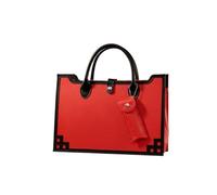 IOEUIWP Sacs d'emballage de vin XRed, Emballage Cadeau, boîtes en Cuir, Sac for Bouteille Simple ou Double, à Main Luxe pour Mariage, Voyage, fête, Rangement(Red-A)