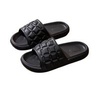 IOEUIWP Summer Couple Bath Slides Unisex, Quiet Soft Sole Non-Slip Odor-Resistant Slippers, Lightweight Comfortable Indoor Pour l'intérieur et l'extérieur(Black,42-43)