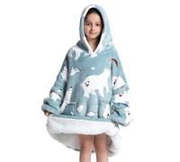 IOEUIWP Sweat à capuche extra long en flanelle for homme et femme, polaire douce épaisse, idéal for l'hiver, for les enfants adultes Pour Femme et Homme(Color1,Adult 90cm)