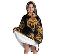 IOEUIWP Sweat à capuche extra long en flanelle for homme et femme, polaire douce épaisse, idéal for l'hiver, for les enfants adultes Pour Femme et Homme(Color2,Child 75cm)