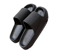 IOEUIWP Thick-bottomed Cool Slippers Women's Summer Couple Rubber Plastic Indoor Home EVA Men's Pour l'intérieur et l'extérieur(Black,38-39)