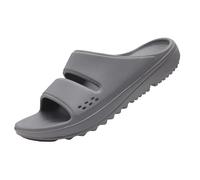 IOEUIWP Women Flat Sandals Slippers Outdoor Non-slip House Unisex Beach Slides Orthopedic Breath Soft Pour l'intérieur et l'extérieur(Grey,38)