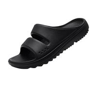 IOEUIWP Women Flat Sandals Slippers Outdoor Non-slip House Unisex Beach Slides Orthopedic Breath Soft Pour l'intérieur et l'extérieur(Black,41)