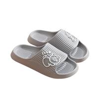 IOEUIWP Women Slippers Thick Platform Non-Slip Home Cat Cartoon Flip Flops Summer Beach Sandals Slides Indoor Shoes Pour l'intérieur et l'extérieur(Gray,40-41)
