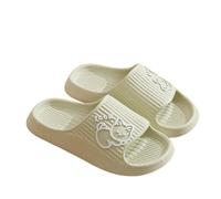 IOEUIWP Women Slippers Thick Platform Non-Slip Home Cat Cartoon Flip Flops Summer Beach Sandals Slides Indoor Shoes Pour l'intérieur et l'extérieur(Green,40-41)