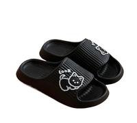 IOEUIWP Women Slippers Thick Platform Non-Slip Home Cat Cartoon Flip Flops Summer Beach Sandals Slides Indoor Shoes Pour l'intérieur et l'extérieur(Black,42-43)