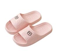 IOEUIWP Women's Slippers Indoor Soft Sole Cartoon Bear Print Slides Bathroom EVA Men Summer Outdoor Cool Shoes Couple Pour l'intérieur et l'extérieur(Pink,39)
