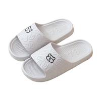 IOEUIWP Women's Slippers Indoor Soft Sole Cartoon Bear Print Slides Bathroom EVA Men Summer Outdoor Cool Shoes Couple Pour l'intérieur et l'extérieur(Gray,41)