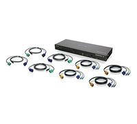 IOGEAR gcs1808ikittaa Swith KVM - Périphérique d'entrée (Noir, USB, PS/2, USB, PS/2, VGA, 2.5U, KVM)