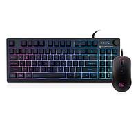 IOGEAR Korona KORE II - Clavier compact - Clavier RVB à 89 touches avec fonction 10 touches et bouton de contrôle du volume, 26 touches anti-ghosting, plus souris de jeu RVB 6200 DPI (GKM601)