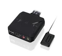 IOGEAR KVM Switch HDMI 4K@60Hz USB Commutateur KVM avec câble et télécommande, Plug-n-Play, Partage de périphériques USB et connexions Audio, Compatible avec Windows, Mac et Linux