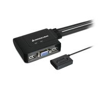 IOGEAR VGA Commutateur KVM Switch USB 1920×1080 (max. 2048 x 1536) avec 2 interfaces USB 2.0 pour clavier, souris, lecteur et câble de 1,8 m et télécommande, Plug n Play, compatible avec PC, MAC