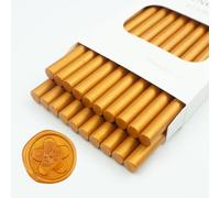 Ioggtser 20 PCS Mini Pistolet à Colle Bâton de Cire d'Étanchéité pour Tampons, Invitations de Mariage, Cartes, Enveloppes (Amber Gold)