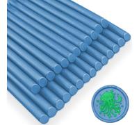 Ioggtser 26 Pièces Bâtons de Cire pour Pistolet à Colle, Tampon de Cire, Invitations (Blue)