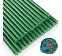Ioggtser 26 Pièces Bâtons de Cire pour Pistolet à Colle, Tampon de Cire, Invitations (Pine Green)