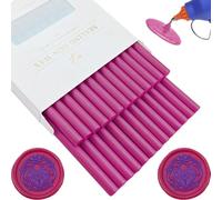 Ioggtser 26 Pièces Bâtons de Cire pour Pistolet à Colle, Tampon de Cire, Invitations (Wine Red)