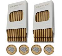 Ioggtser 40 PCS Mini Pistolet à Colle Bâton de Cire d'Étanchéité Pour Tampon, Invitations de Mariage, Cartes (Bronze Gold)