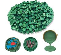 Ioggtser 560 PCS Perles de Cire Octogonales pour Tampon et Fabrication de Sceaux - Invitations de Fête (Vert Pin)