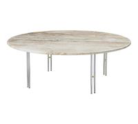 IOI Table Basse Ø100 Chrome/ Beige