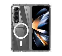 ioiFour Coque magnétique Transparente pour Samsung Galaxy Z Fold 4, Compatible avec Chargeur sans Fil et Portefeuille pour Cartes MagSafe, Coque Simple, Transparente Antichoc et résistante aux Chutes