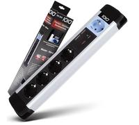 IOIO Multiprise maître-Esclave en Aluminium 6 Voies avec Contact de Protection Câble de 1,5 m Argent-Noir