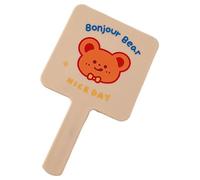 IOIUSKKU Adorable petit miroir de poche portable pour femmes et filles, avec poignée, compact et idéal comme cadeau de voyage pour les amies. Un joli cadeau maquillage carré.