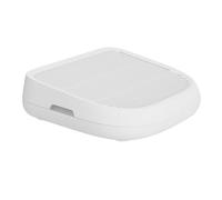 IOIUSKKU Bac à litière Double Couche Facile à Nettoyer, avec marchepied et escalier facilitant l'accès au bac. Rampe de Nettoyage pour autonettoyant.