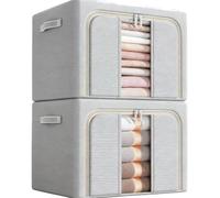 IOIUSKKU Boîtes de Rangement, bacs de Rangement pour vêtements, Grande | résistants à la poussière, organisateur de vêtements, lin et tissu Oxford robuste