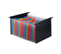 IOIUSKKU Dossier de fichiers Suspendus Extensible, Dossier de Documents à 25 Pochettes pour papiers et enveloppes Transparents, Coloré